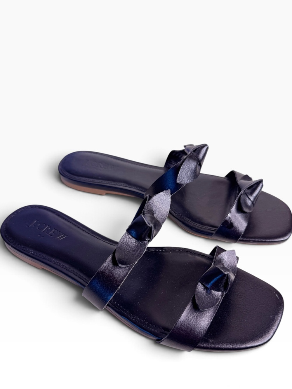 J. CREW Factory Two Strap Sandals Size 8.5 in Black